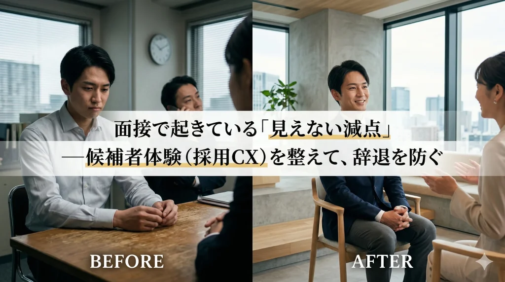 面接で起きている「見えない減点」──候補者体験（採用CX）を整えて、辞退を防ぐ