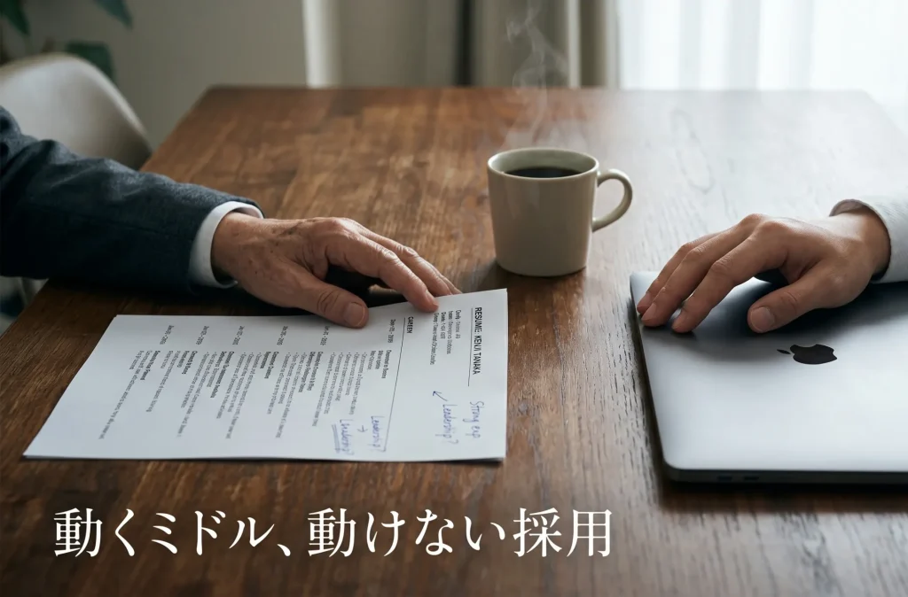 ミドル転職10年で6倍、なのに採用は若手中心──市場の “ねじれ” の前で立ち止まる