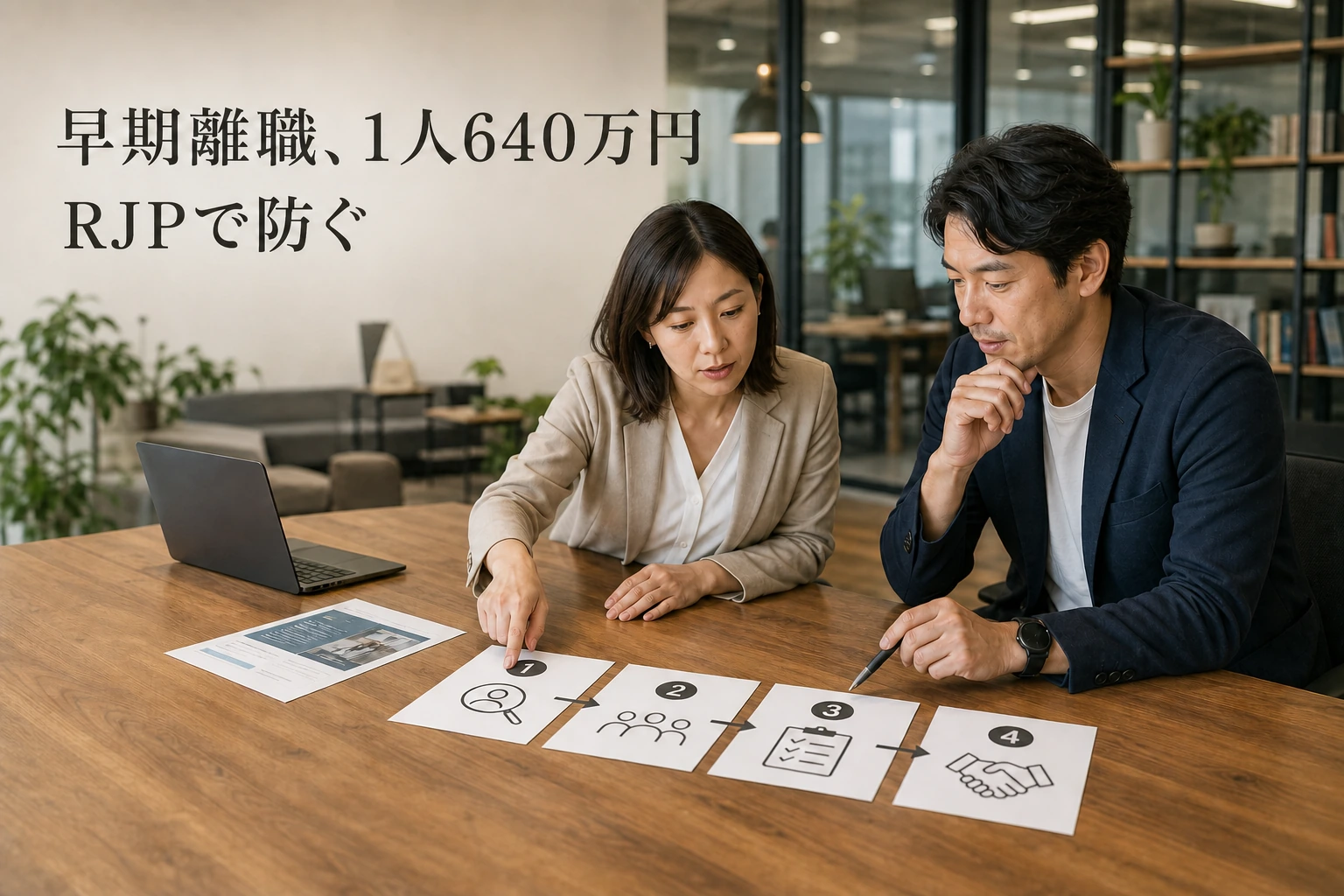 中途採用の早期離職、1人640万円──求人情報の出し方で防ぐ