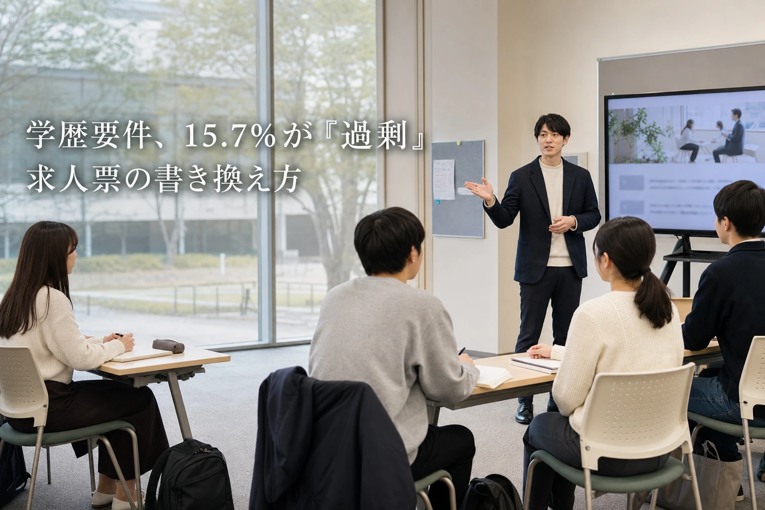 中途採用の学歴要件、企業が”過剰”と見る社員は15.7%──求人票の書き換え方