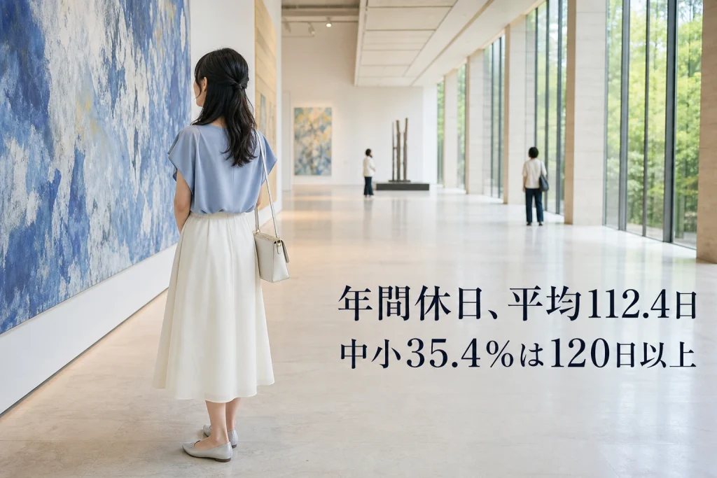 年間休日の平均は112.4日──中小の35.4%が120日以上、求人票での伝え方