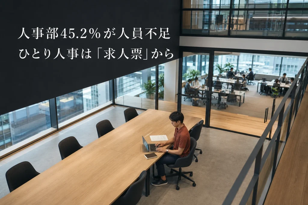 ひとり人事の中途採用、まず直すのは求人票の一枚──人事部の45.2%が人員不足