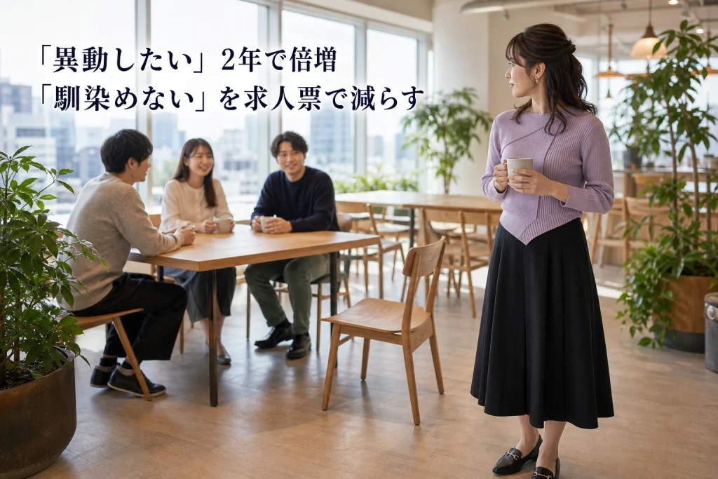 中途入社が馴染めない──2年で倍増した「異動したい」と、求人票で減らせる分