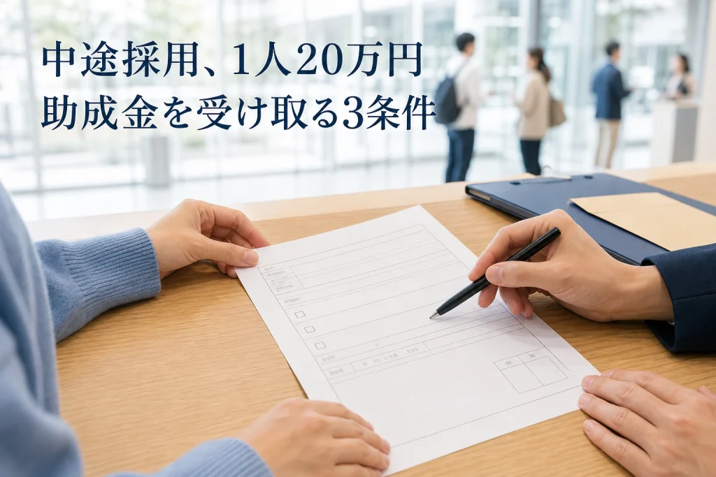 中途採用の助成金は1人20万円──受け取る3条件と、求人票に出るところ