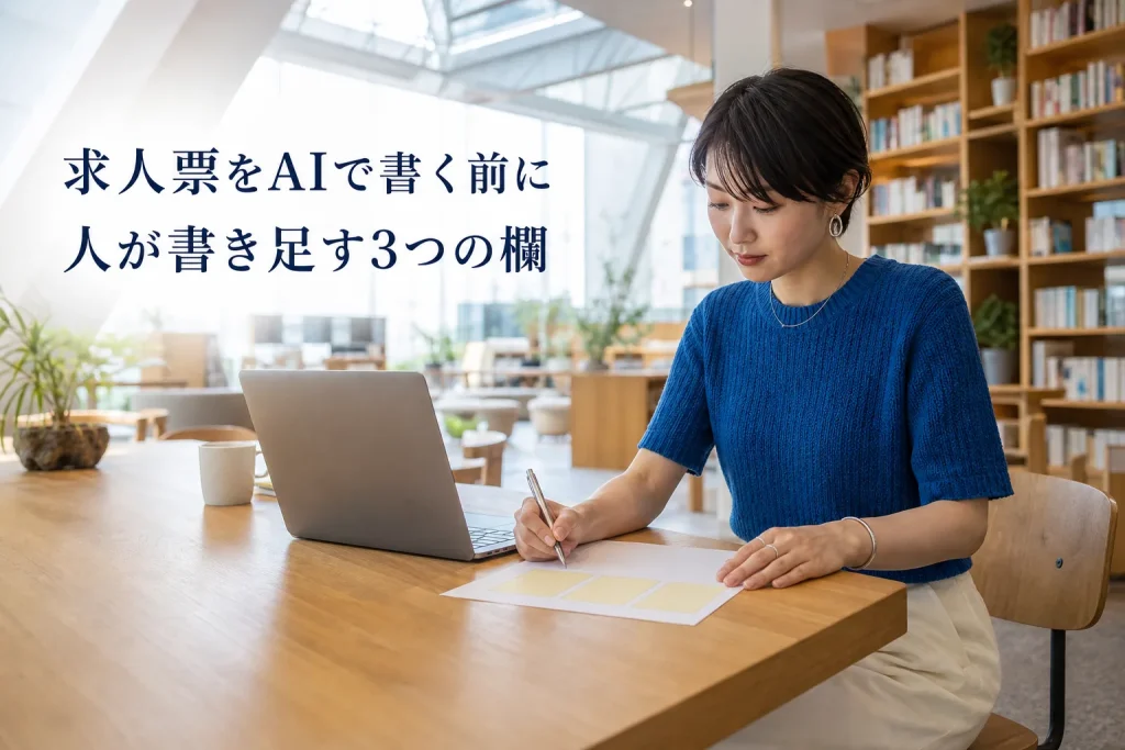 求人票をAIで書く前に──任せていい部分と、人が書き足す3つの欄