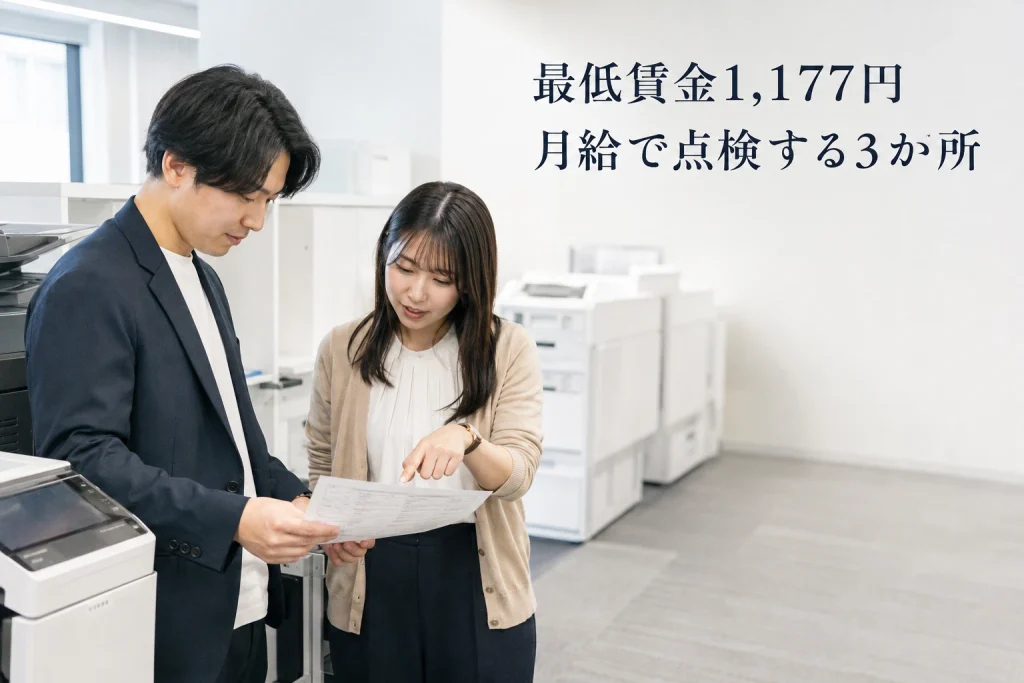 最低賃金1,177円、正社員の月給はいくら必要か──求人票で点検する3か所