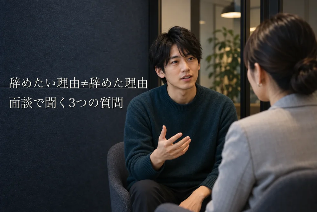 若手の離職理由、「辞めたい」と「辞めた」で違う──面談で聞く3つの質問