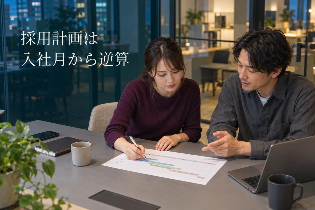 採用計画の立て方──中小企業の48.7%が中途採用を予定、入社月から逆算する1枚