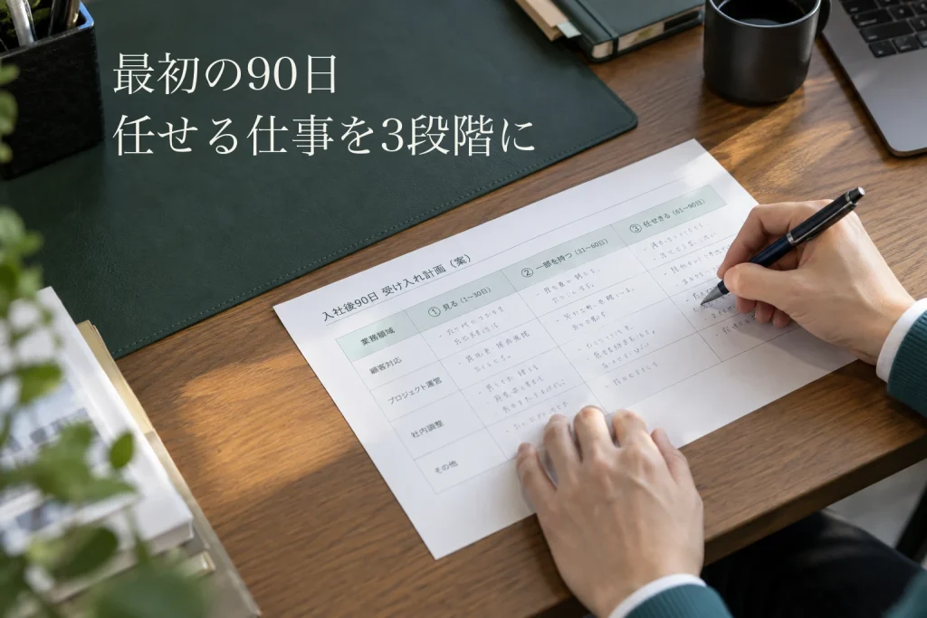 中途採用のオンボーディング計画──最初の90日で任せる仕事を3段に分ける