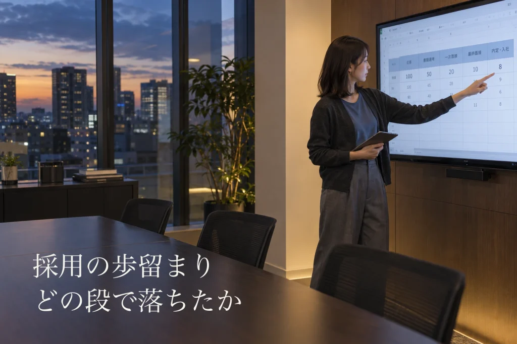 採用の歩留まりとは──計算方法と、どの段で落ちたかを見る記録表
