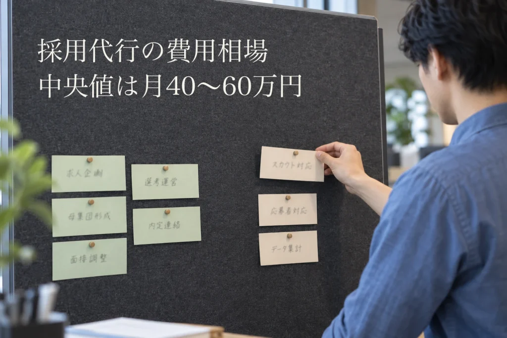 採用代行の費用相場、中央値は月40〜60万円──見積もり前に分ける業務範囲表