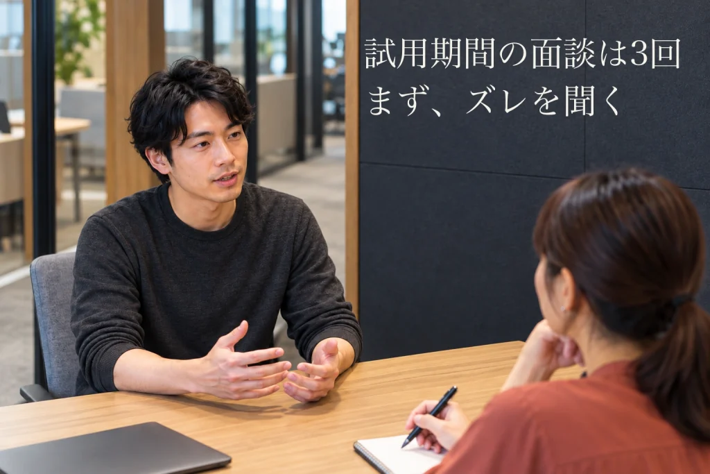 試用期間の面談で聞くこと──中途採用は3回に分け、見極めより先にズレを聞く